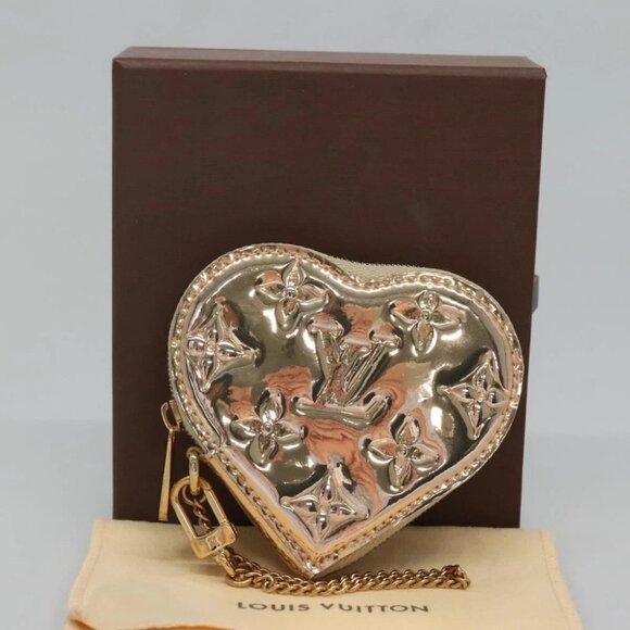 LOUIS VUITTON Monogram Miroir Porte Monnaie Coeur Purse Dore M93567 Auth 129270V - Picture 2 of 14